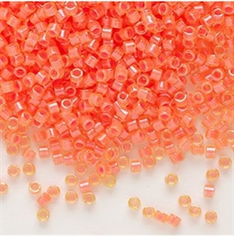 Seed beads, Delica 11/0, luminous neon orange, 7,5 gram, DB2047